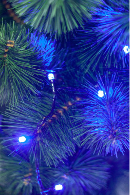 Гірлянда - рубін, новорічна, діодна, 100 синіх лампочок